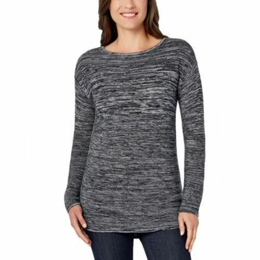 ELLEN TRACY | Heather Gray Long Sleeve Crew Neck Pull Over Sweater | Size XL